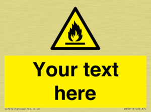 Custom flammable sign